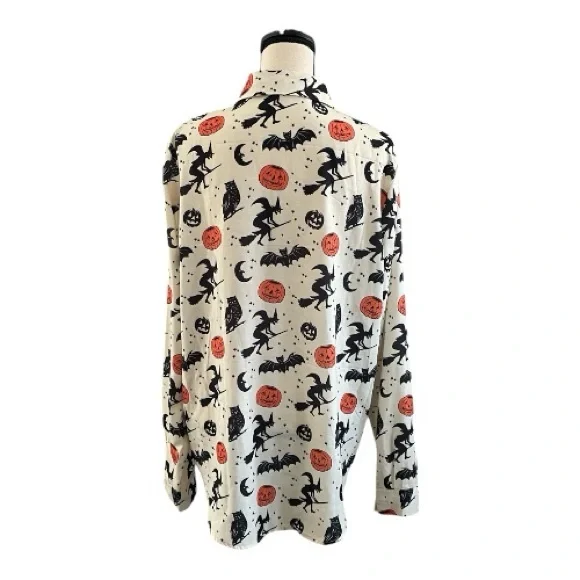 🎃Halloween Themed Long Sleeve Button-Up Shirt  Women’s Size XL - Picture 3 of 5